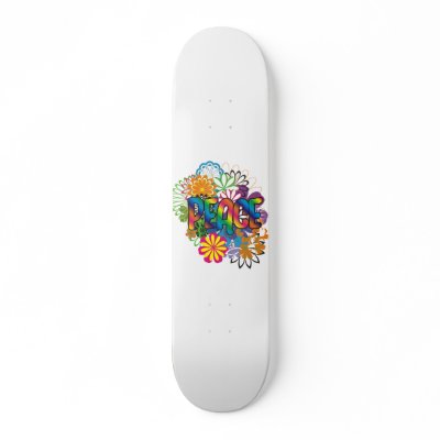 60's Flower Child Peace Skateboard by ThreadHeadLTD