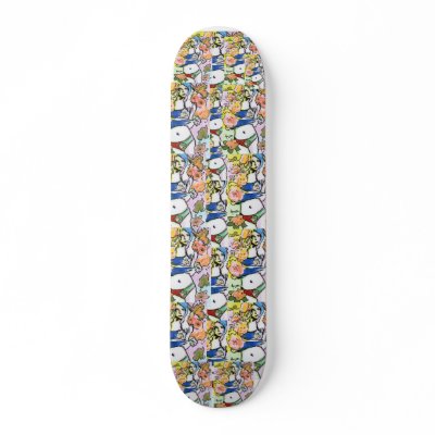 60s Hippie flower girl painting Skateboards by marcoart