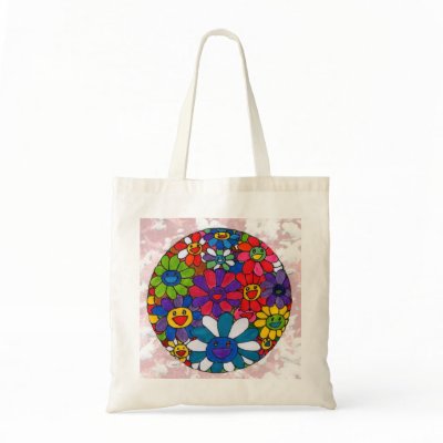 60s hippie flowers ball painting Bags by marcoart
