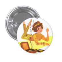 60's Music Girl Button