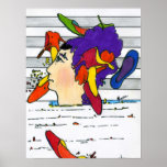 60s Peter Max style shoes window display Posters posters