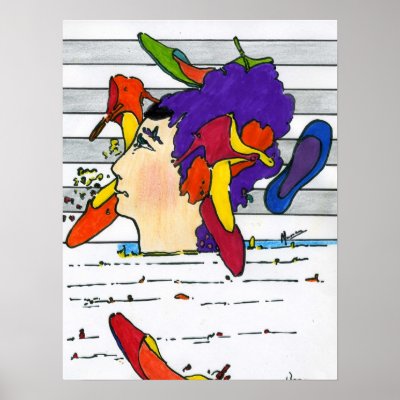 60s Peter Max style shoes window display Posters by marcoart