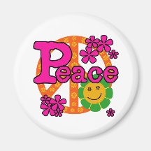 60s Style Peace Refrigerator Magnets