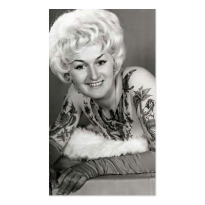 '60s Tattooed Lady Business Card Template by spyderfyngers