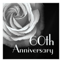 60th Anniversary Invitation - WHITE Rose