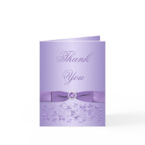 60th Anniversary Lilac Floral Thank You Note Card