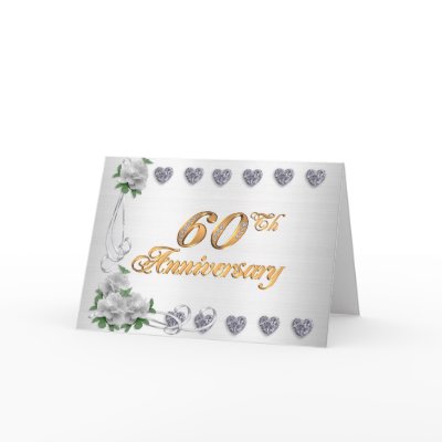 60th anniversary party invitation  white satin by Irisangel