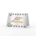 60th anniversary party invitation  white satin cards