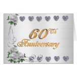 60th anniversary party invitation  white satin card