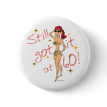 60th Birthday Pinback Button