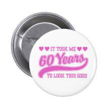 60th Birthday Buttons