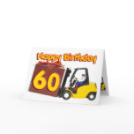 60th birthday card with a fork lift truck