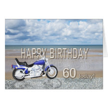 60th birthday card with a motor bike
