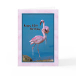 60th Birthday Card with Pink Flamingo