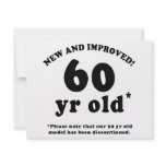 60th Birthday Gag Gifts Personalised Invite