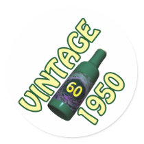 60th Birthday Gifts, 1950 Round Sticker