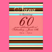 60th birthday Invitation invitations