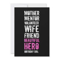 60th Birthday Invitation - Mum Volunteer Hero