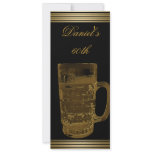 60th Birthday Mens Sepia Gold Cold Drinks Man Personalized Announcements