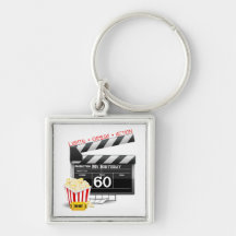60th Birthday Movie Theme Key Chains