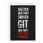 60th Birthday Party Geezer Custom Announcements