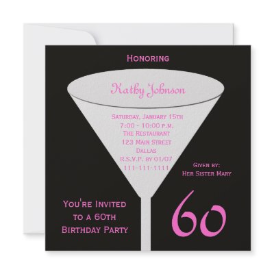 60th Birthday Party Invitation -- 60th Toast by henishouseofpaper