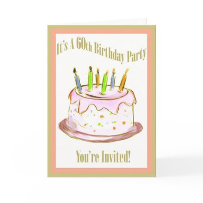 60th Birthday Party Invitation Card by NightSweatsDiva