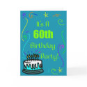 60th Birthday  Party Invitation cards
