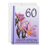 60th Birthday Party Invitation frangipani