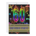 60th Birthday party Invitation with bubbles