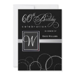 60th Birthday Party Invitations - with Monogram