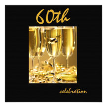 60th Birthday Party Personalised Invitation