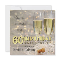 60th Birthday Party  - Personalised Invitations