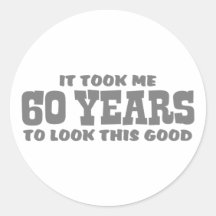 60th Birthday Round Sticker