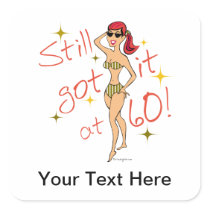60th Birthday Square Stickers