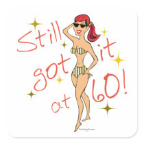 60th Birthday Square Stickers