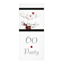 60th black white champagne elegant personalized invitations