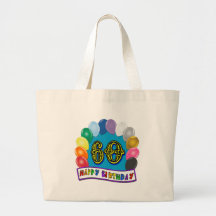 60th Happy Birthday Balloons Tote Bag