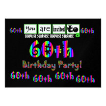 60th SURPRISE Birthday Party Template Personalized Invitation