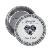 60th Wedding Anniversary Button