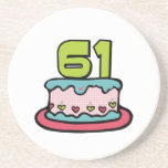 61 Year Old Birthday Cake Drink Coasters