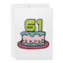61 Year Old Birthday Cake Invitation