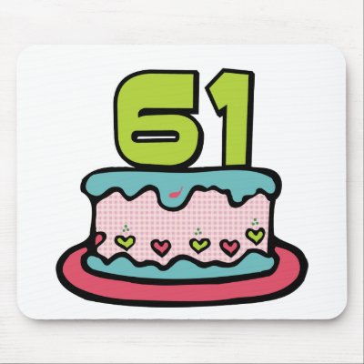 61 Year Old Birthday Cake Mousepads by Birthday_Bash