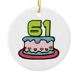 61 Year Old Birthday Cake Christmas Tree Ornaments