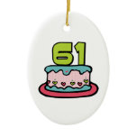 61 Year Old Birthday Cake Christmas Ornament
