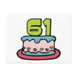 61 Year Old Birthday Cake Post Card
