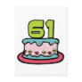61 Year Old Birthday Cake Post Card