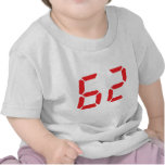 62 sixty-two red alarm clock digital number shirts