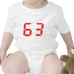 63 sixty-three red alarm clock digital number tees