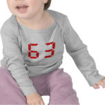 63 sixty-three red alarm clock digital number t shirt
